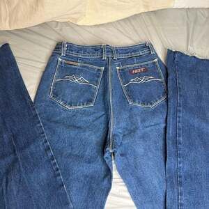 Vintage 80's Fast Jeans Mid Rise Dark Wash Western Style Riding